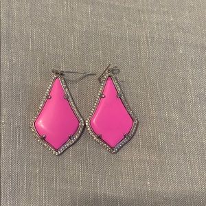 Kendra Scott pink earrings with diamond border